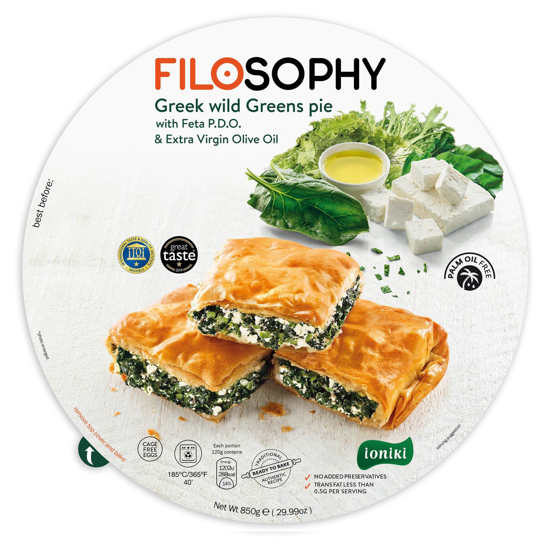 Пирог греческий с дикой зеленью, сыром Фета и оливковым маслом IONIKI 850 г