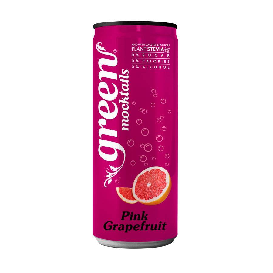 Напиток безалкогольный газированный сокосодержащий со вкусом розового грейпфрута, GREEN, 330 мл