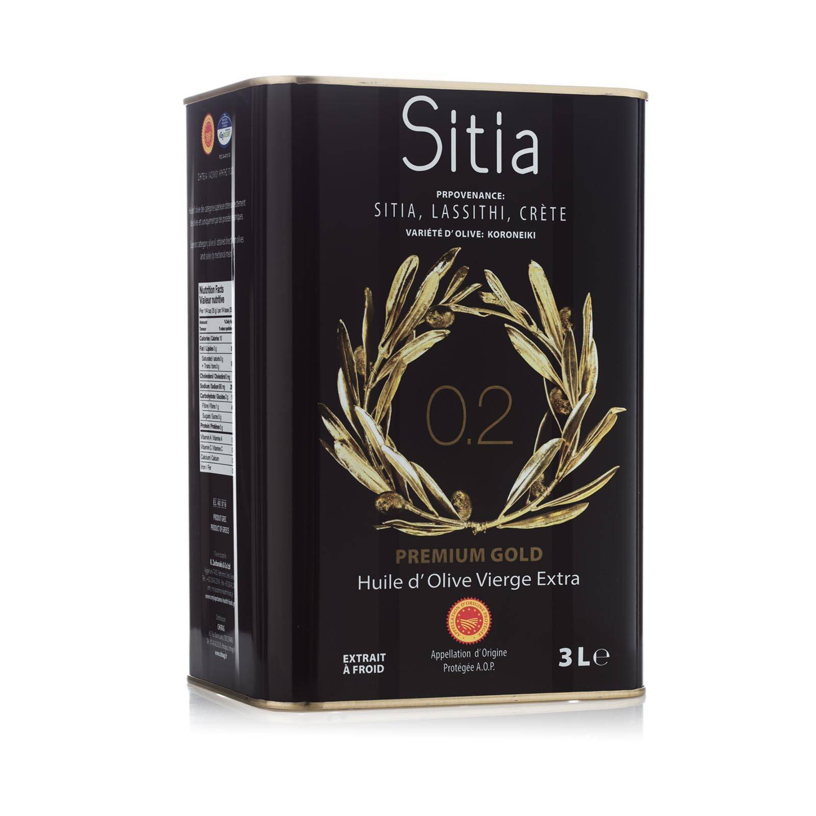 Масло оливковое Extra Virgin 0,2% SITIA P.D.O. 3л